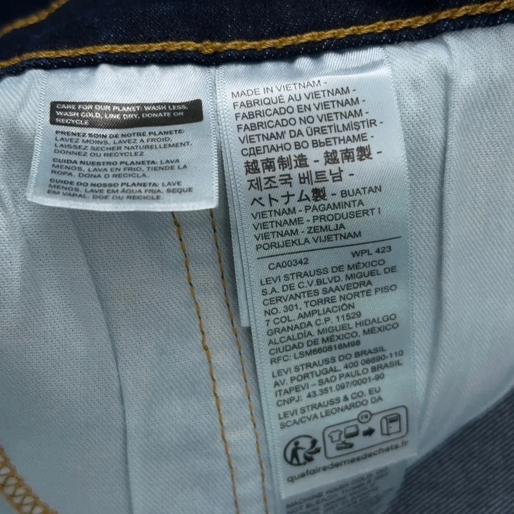 NEW Levi's 505 Jeans Mens 36x32 Regular Fit Dark Wash Indigo Stretch Denim